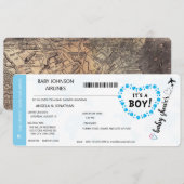 Het is een Jongen Baby Shower Uitnodiging (Voorkant / Achterkant)