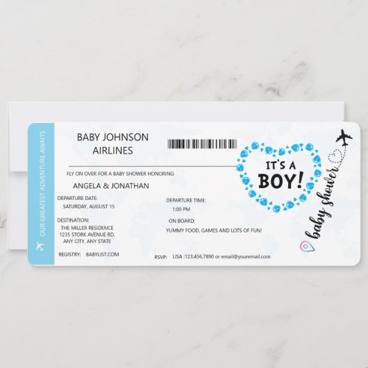 Het is een Jongen Baby Shower Uitnodiging (Voorkant)