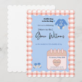 Het is een jongen baby shower uitnodiging | Gingha (Voorkant / Achterkant)