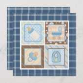 Het is een jongen! Baby Shower-uitnodigingen Kaart (Voorkant / Achterkant)