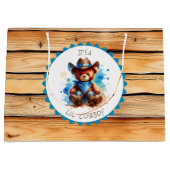 Het is een jongen | Baby shower van Cowboy Teddy B Groot Cadeauzakje (Voorkant)