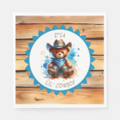 Het is een jongen | Baby shower van Cowboy Teddy B Servet (Voorkant)