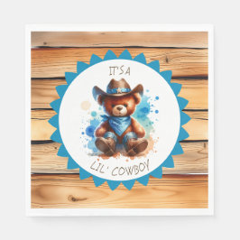 Het is een jongen | Baby shower van Cowboy Teddy B Servet