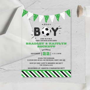 Het is een jongen! Baby shower van het Soccer ThME Acryl Uitnodigingen