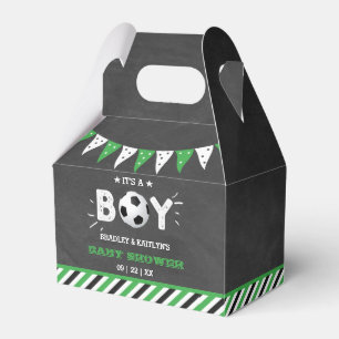 Het is een jongen! Baby shower van het Soccer ThME Bedankdoosjes