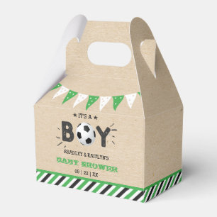 Het is een jongen! Baby shower van het Soccer ThME Bedankdoosjes