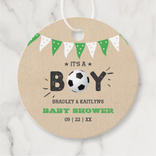 Het is een jongen! Baby shower van het Soccer ThME Bedankjes Labels