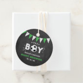 Het is een jongen! Baby shower van het Soccer ThME Bedankjes Labels (In situ)