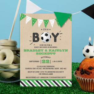 Het is een jongen! Baby shower van het Soccer ThME Kaart
