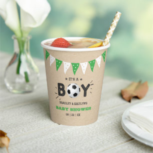 Het is een jongen! Baby shower van het Soccer ThME Papieren Bekers