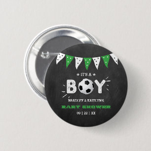 Het is een jongen! Baby shower van het Soccer ThME Ronde Button 5,7 Cm