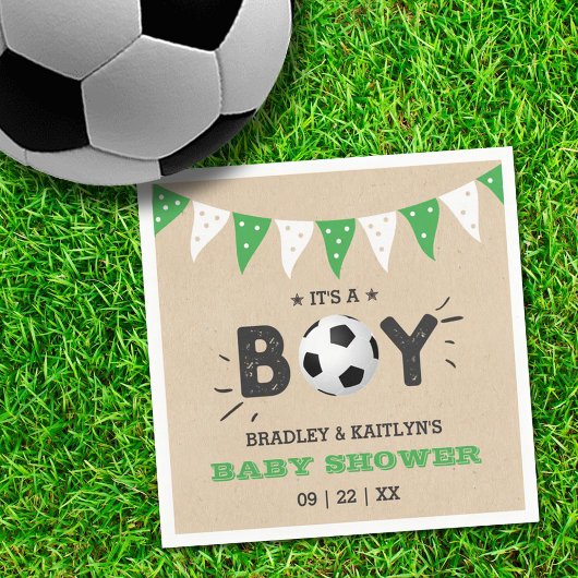 Het is een jongen! Baby shower van het Soccer ThME Servet
