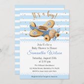 Het is een jongen!  Baby shower van het Speelgoed Kaart (Voorkant / Achterkant)