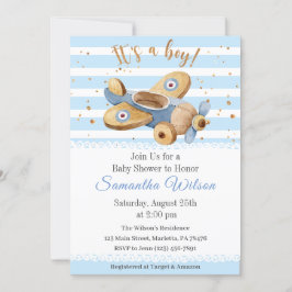 Het is een jongen!  Baby shower van het Speelgoed Kaart