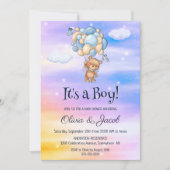 Het is een jongen! Baby shower van Teddy Bear Blue Kaart (Voorkant)