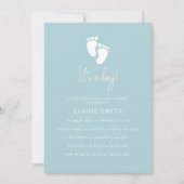 Het is een jongen Baby voetafdruk Schattige Blue B Kaart (Voorkant)