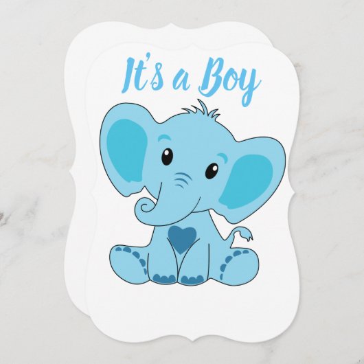 Het is een jongen, Baby, Zwangerschap, Aankondigin Kaart (Voorkant / Achterkant)