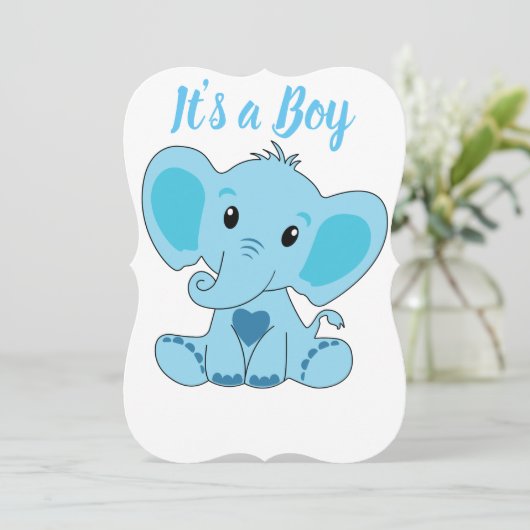 Het is een jongen, Baby, Zwangerschap, Aankondigin Kaart (Staand voorkant)