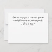 Het is een jongen Baby Zwangerschap Geslacht onthu Aankondiging (Achterkant)