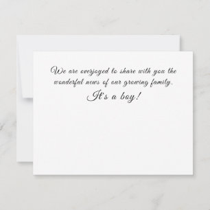 Het is een jongen Baby Zwangerschap Geslacht onthu Aankondiging