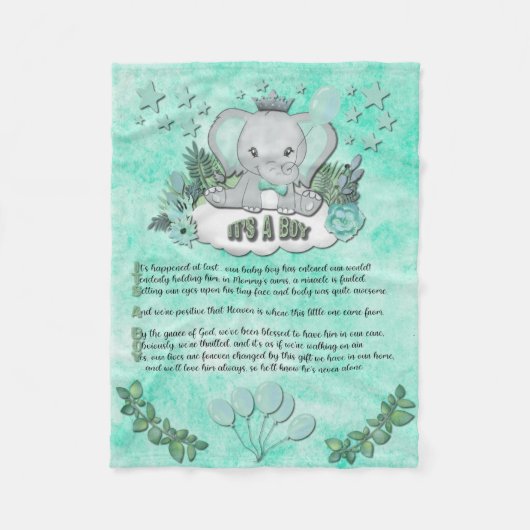 "Het is een jongen" babybanket Fleece Deken (Voorkant)