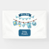 Het is een jongen babyfeest 2.5x4 vinyl banner (Horizontaal)