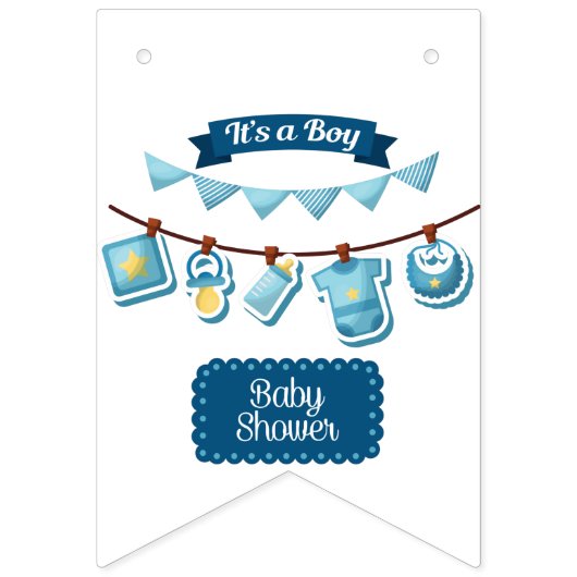 Het is een jongen babyfeest bunting banner (Eerste vlag)
