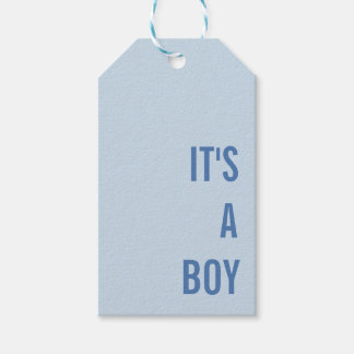 Het is een jongen babyfeest cadeaulabel