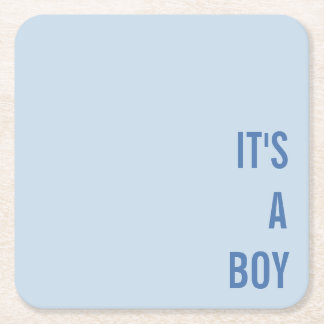 Het is een jongen babyfeest kartonnen onderzetters