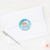 Het is een jongen, babyfeestje of geboorteaankondi ronde sticker (Envelop)