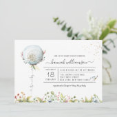 Het is een Jongen Ballon | Uitnodiging tot Baby sh (Staand voorkant)