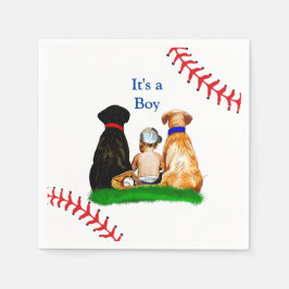 Het is een jongen, | Baseball Theme Baby shower Servet