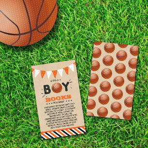 Het is een jongen! Basketbal Baby shower Boek Aanv Informatiekaartje
