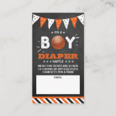 Het is een jongen! Basketbal Baby shower Luier Raf Informatiekaartje (Voorkant)