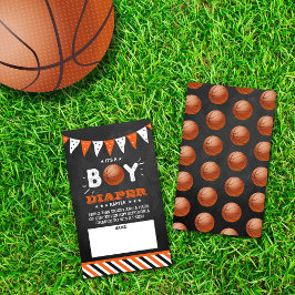 Het is een jongen! Basketbal Baby shower Luier Raf Informatiekaartje