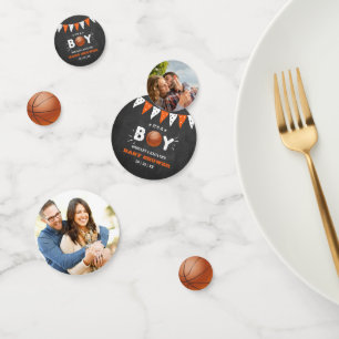 Het is een jongen! Basketbal thema Baby shower Fot Confetti
