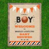 Het is een jongen! Basketbal thema Baby shower Wel Poster