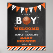Het is een jongen! Basketbal thema Baby shower Wel Poster (Voorkant)