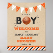 Het is een jongen! Basketbal thema Baby shower Wel Poster (Voorkant)