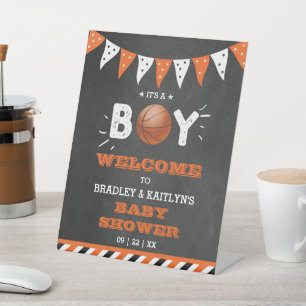 Het is een jongen! Basketbal thema Baby shower Wel Reclamebord Met Voetstuk