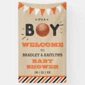 Het is een jongen! Basketbal thema Baby shower Wel Spandoek (Verticaal)