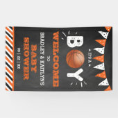 Het is een jongen! Basketbal thema Baby shower Wel Spandoek (Horizontaal)