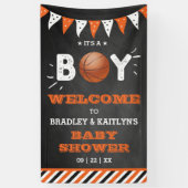 Het is een jongen! Basketbal thema Baby shower Wel Spandoek (Verticaal)