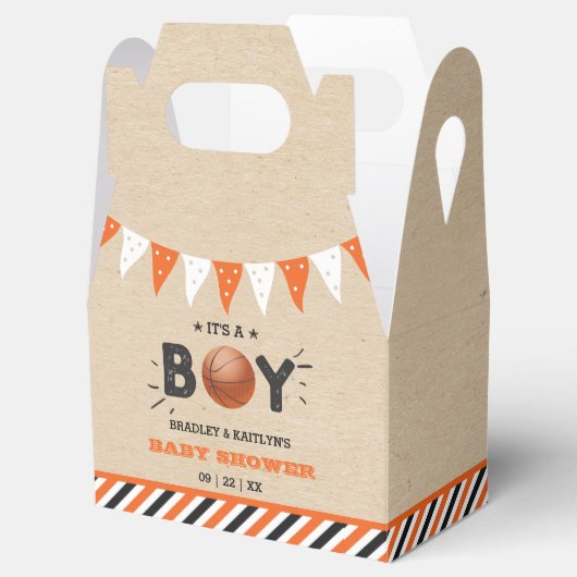 Het is een jongen! Basketball ThMED Co-ed Baby sho Bedankdoosjes (Geopend)