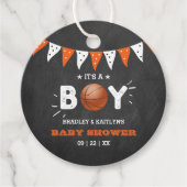 Het is een jongen! Basketball ThMED Co-ed Baby sho Bedankjes Labels (Voorkant)