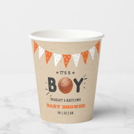 Het is een jongen! Basketball ThMED Co-ed Baby sho Papieren Bekers