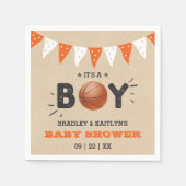 Het is een jongen! Basketball ThMED Co-ed Baby sho Servet (Voorkant)