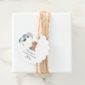 Het is een jongen beer schattig blauw baby shower  bedankjes labels (In situ)