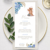 Het is een jongen beer schattig blauw baby shower menu