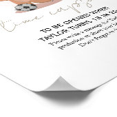 Het is een jongen beer schattig blauw baby shower  poster (Hoek)